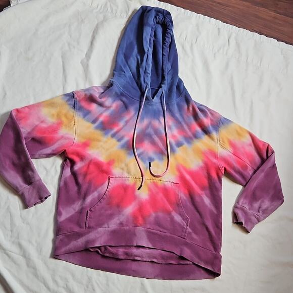 wild fable Tops - Wild Fable Tie-Dye Pullover Hoodie M 100% Cotton Purple Blue Yellow Red
